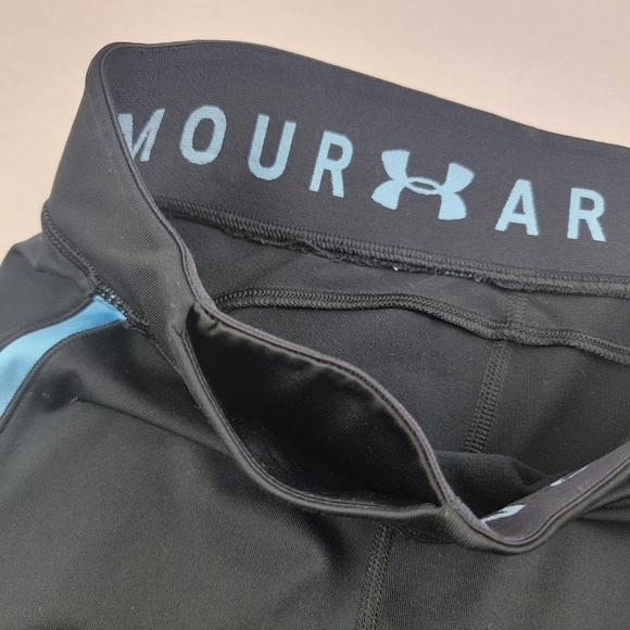 UA Under Armour cozy leggings blue stripe small hidden pocket size small - Picture 8 of 9